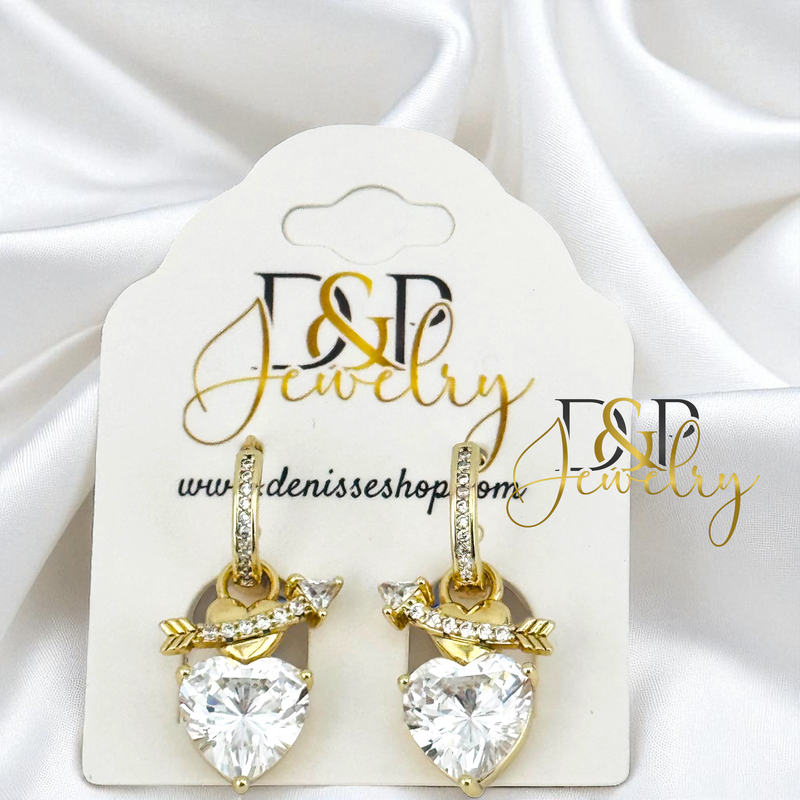 14K HEART HOOP EARRING HP789