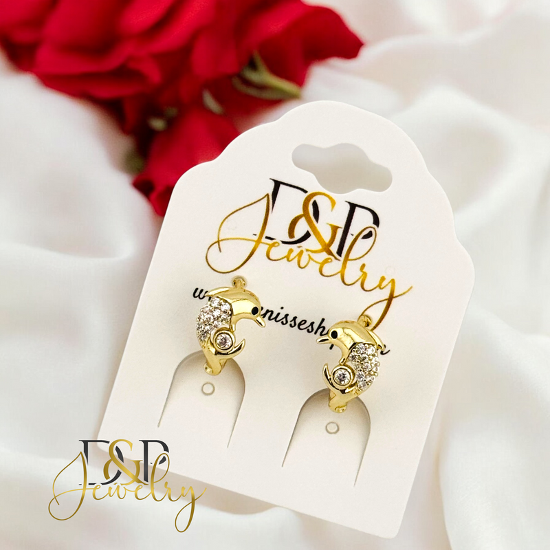 14K D0LPHIN EARRING HP655