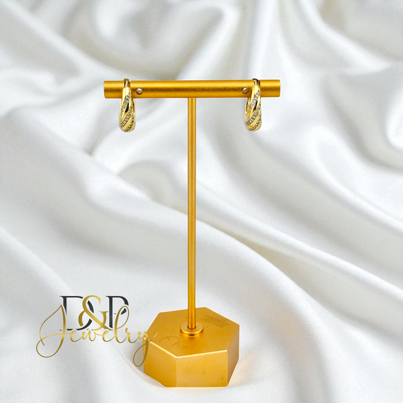 14K GOLD FASHION HOOP EARRING HP739