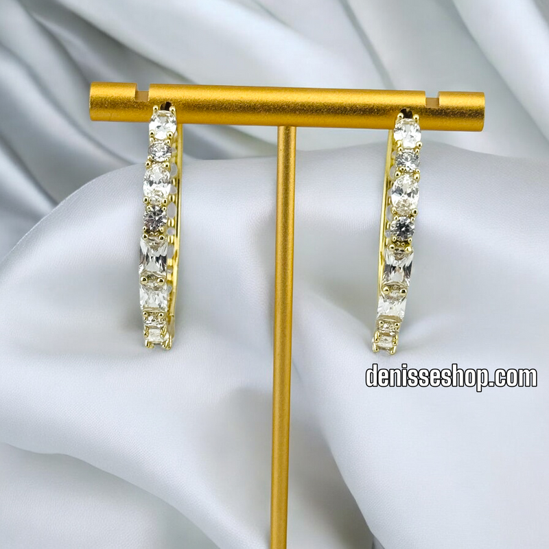 14K WHITE HOOP EARRINGS HP585