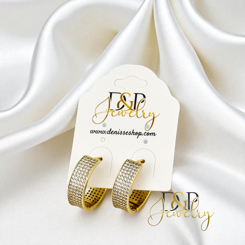 14K FANCY BLING HUGGIE EARRING HP852