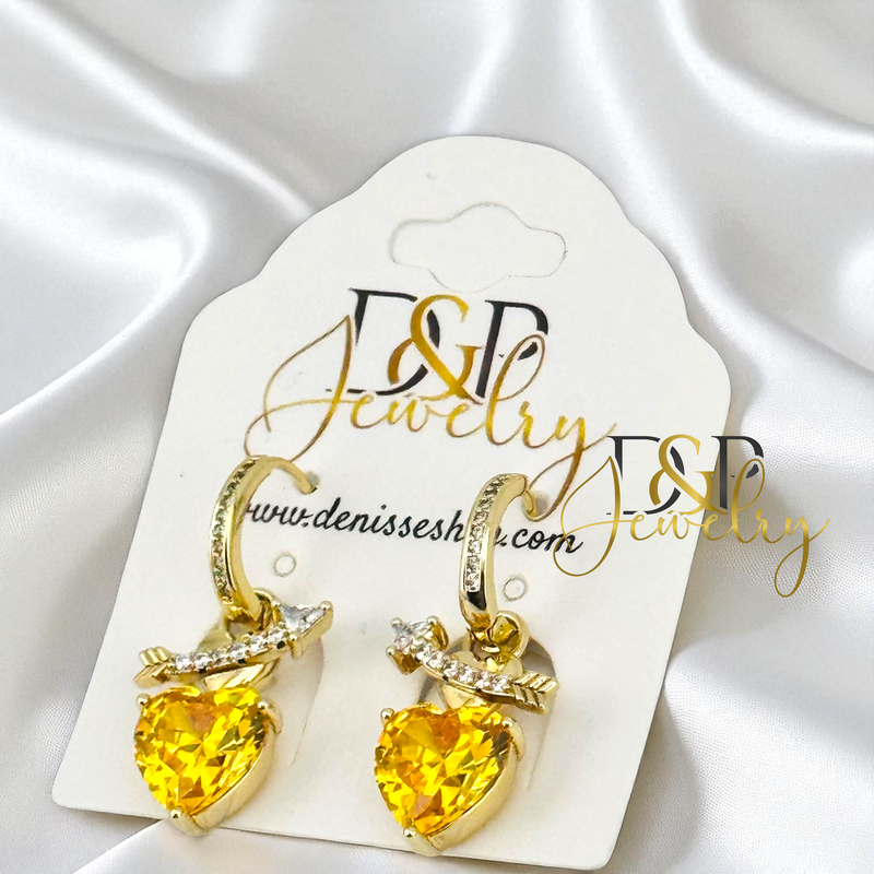14K HEART HOOP EARRING HP789