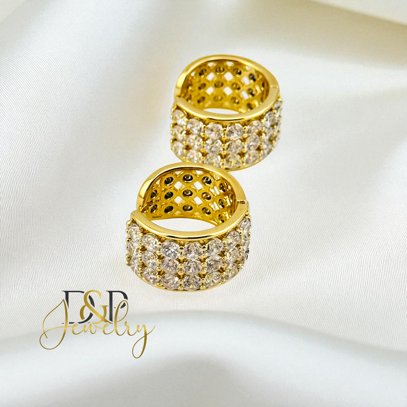 14K BLING HOOP EARRING HP857