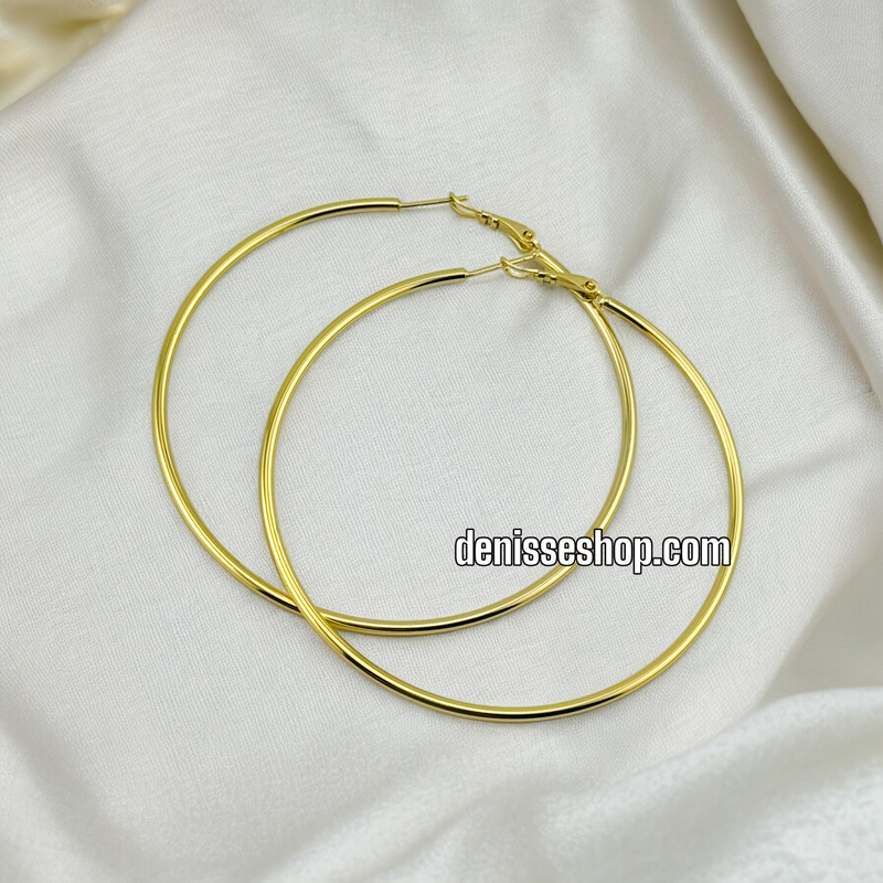 14K SIMPLE GOLD HOOPS HP430