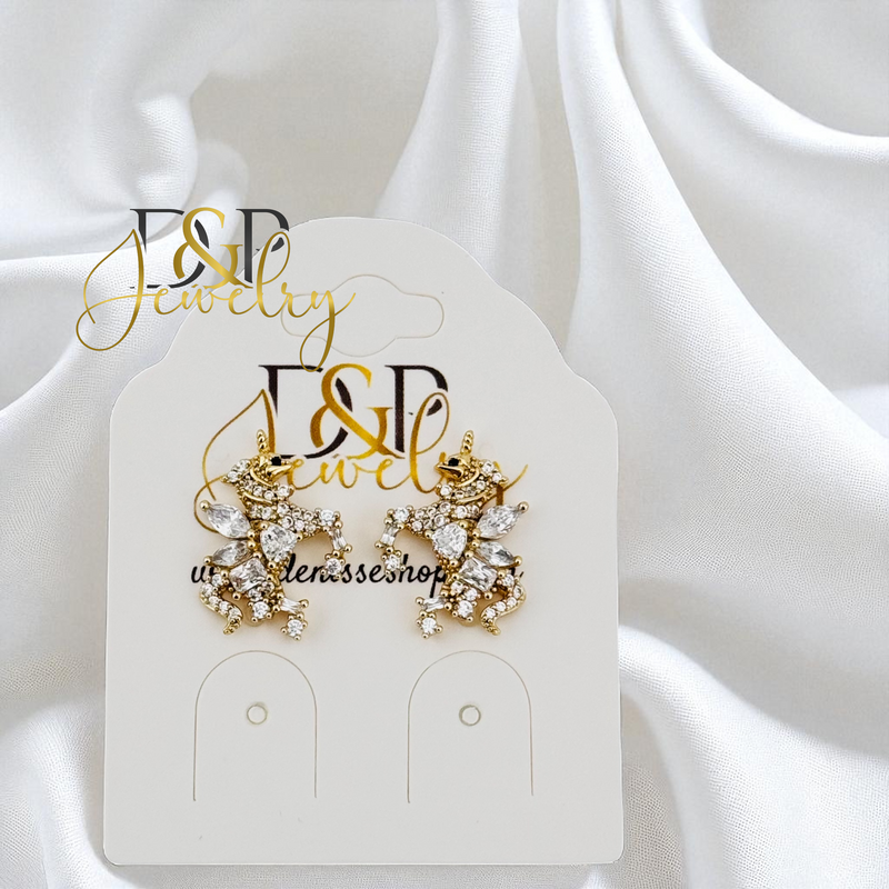 14K GOLD/UNICORN 3 VARIANTS STUD EARRING E1013