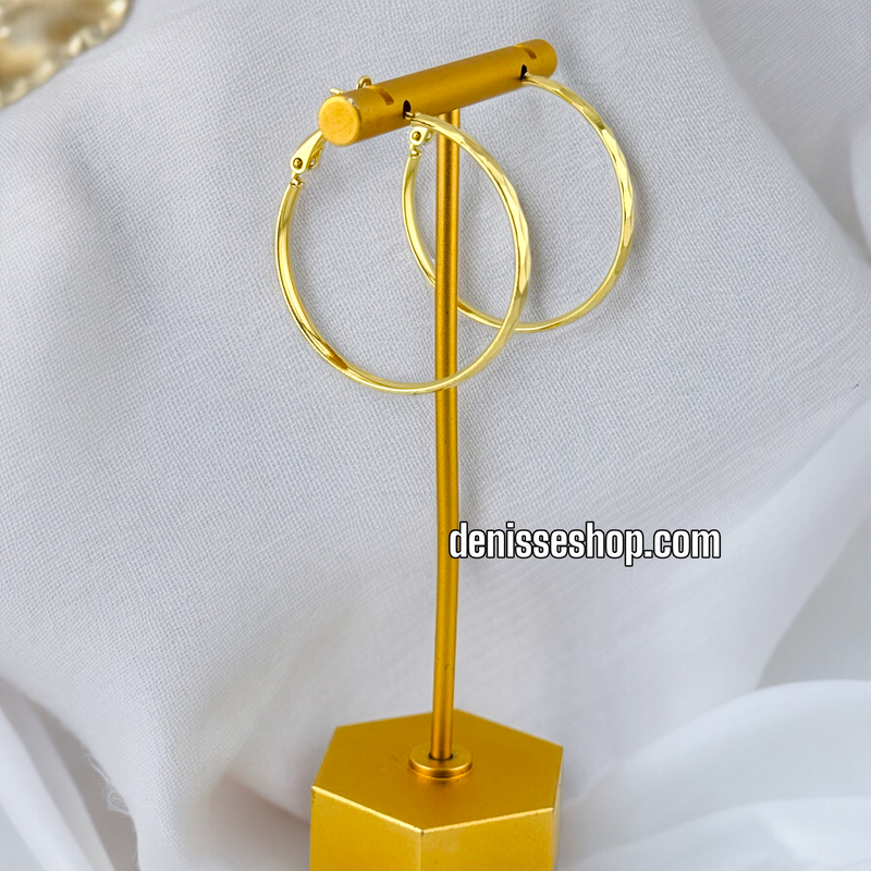 18K SIMPLE GOLD HOOPS HP433