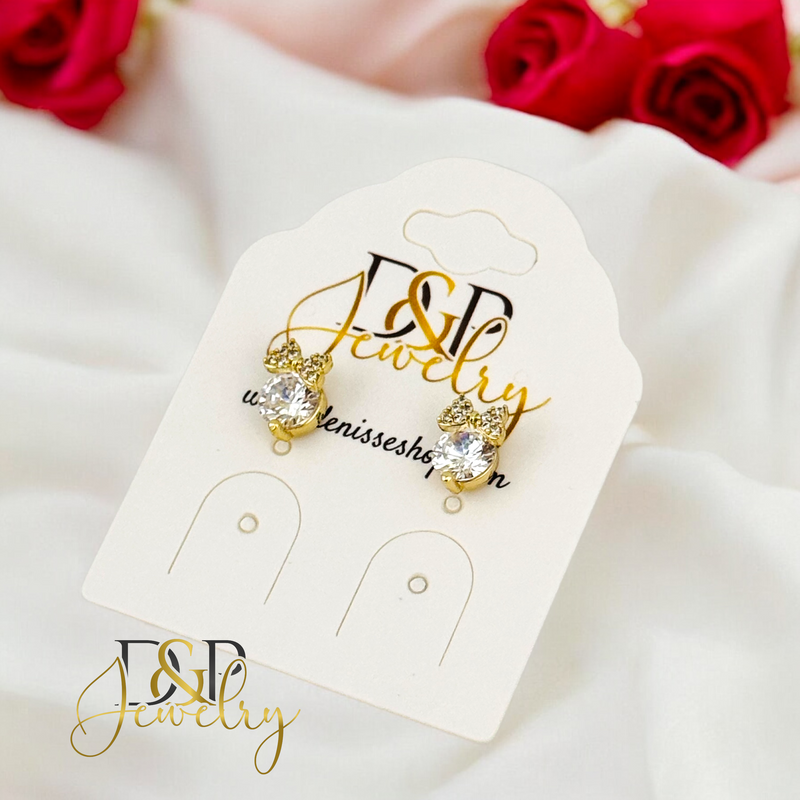 14K SMALL BOW CARTOON STUD EARRING E848