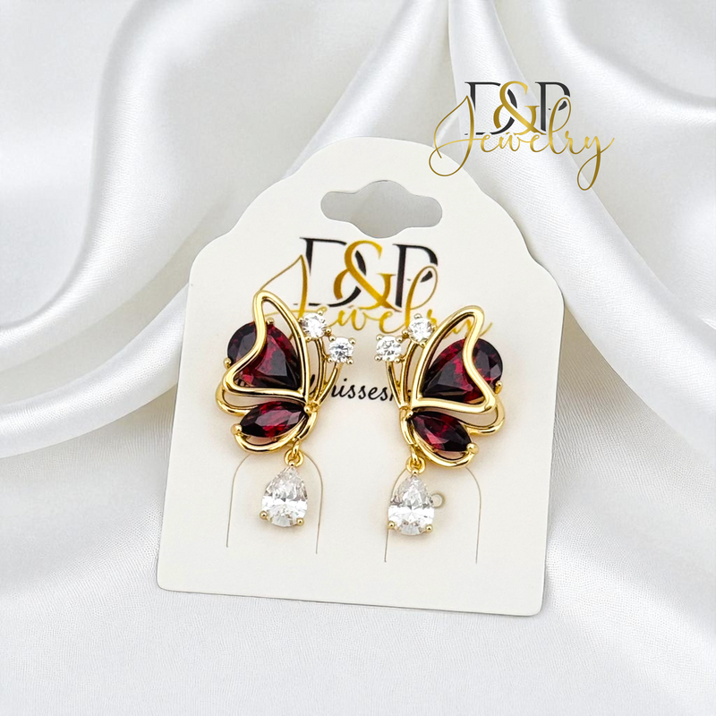 14K BUTTERFLY EARRINGS E972