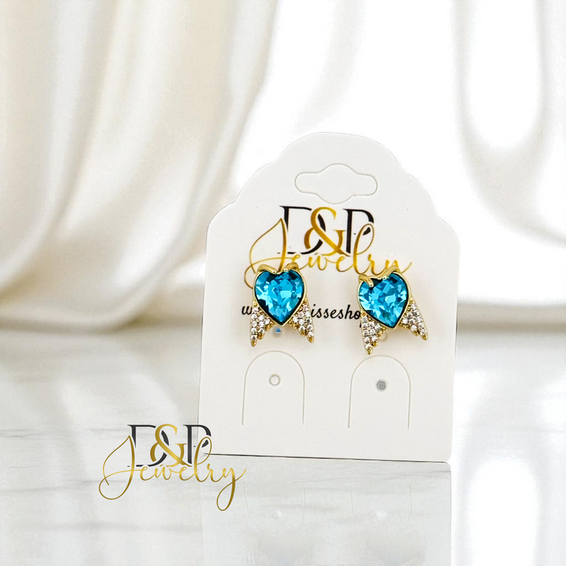 14K BLUE SMALL EARRING E899