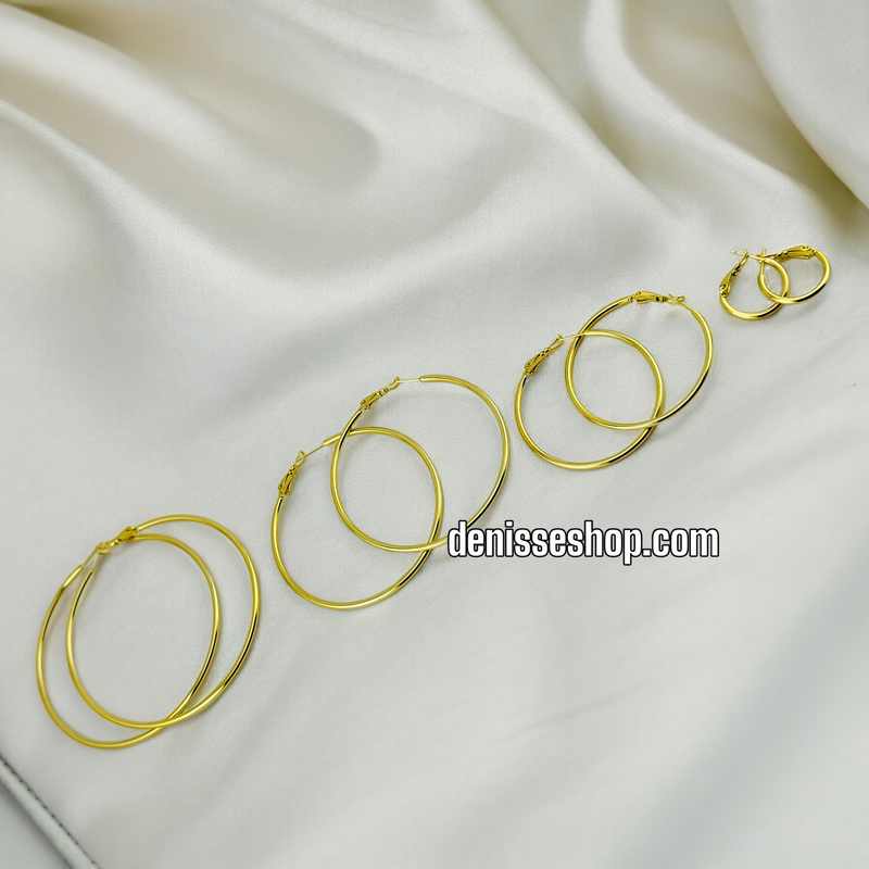 14K SIMPLE GOLD HOOPS HP430