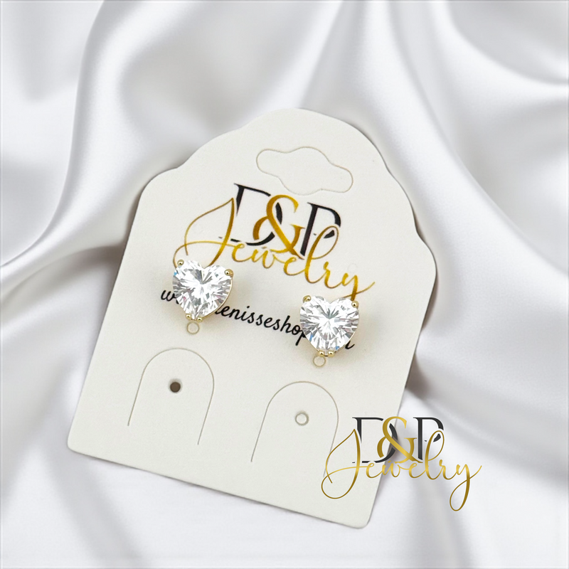 14K HEART EARRING E959