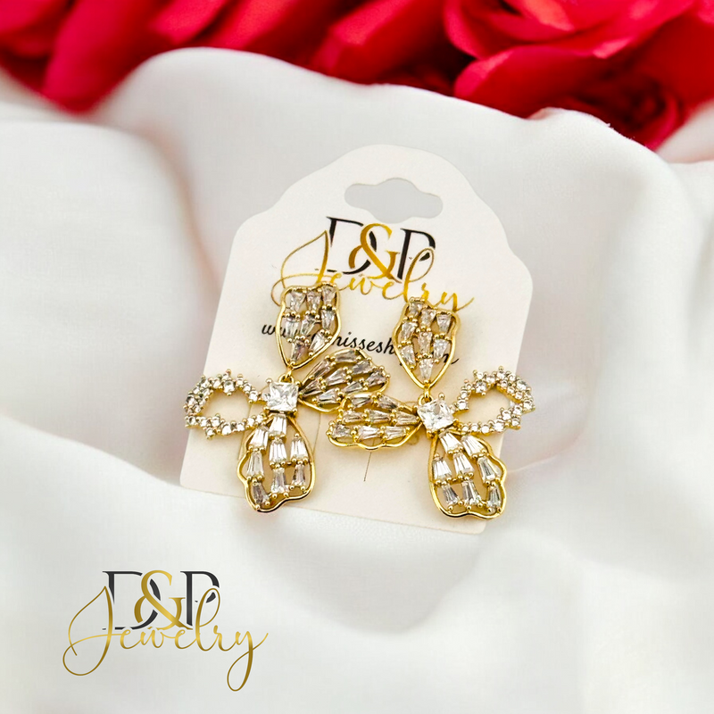 14K FANCY FLOWER STUD EARRING E852