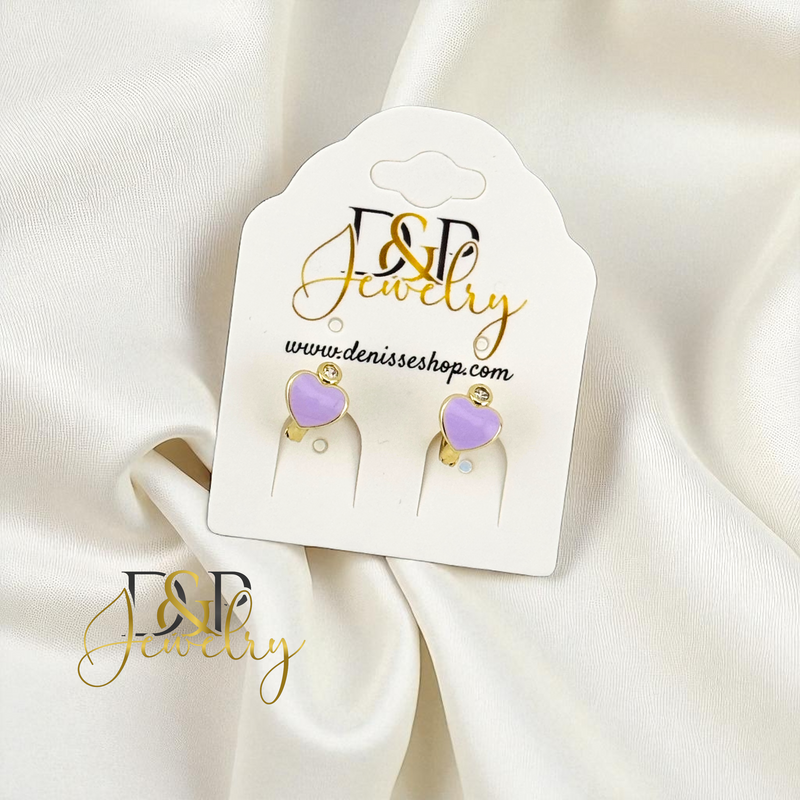 14K SMALL HEART HOOP EARRING HP841