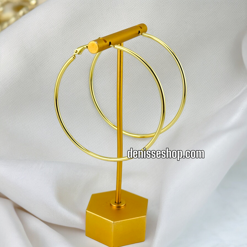 14K SIMPLE GOLD HOOPS HP430