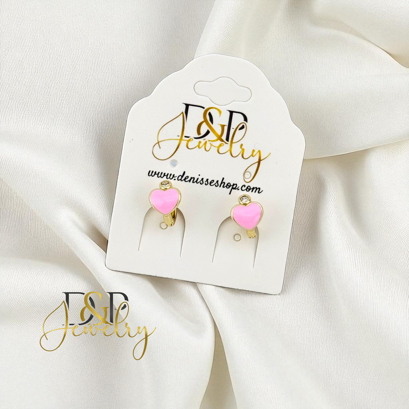 14K SMALL HEART HOOP EARRING HP841