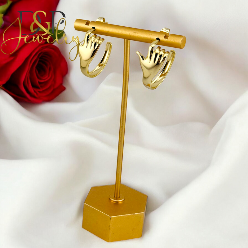 14K HAND HOOP EARRING HP637