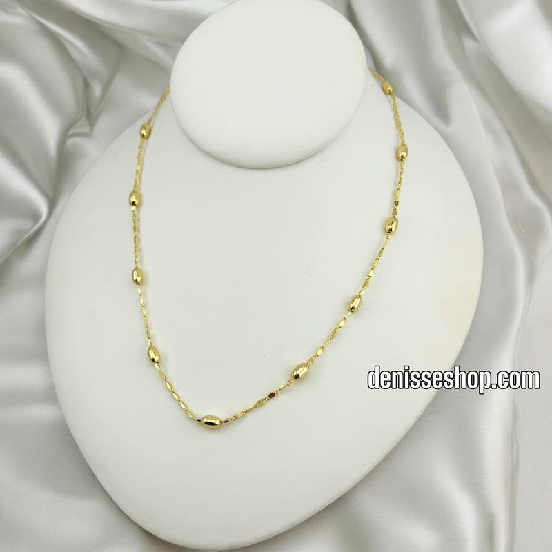 14K BARREL BEAD CHAIN 3MM CH084