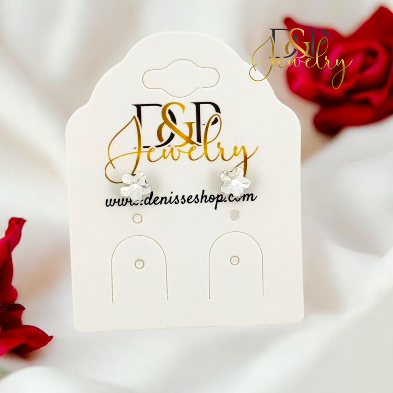 SILVER WHITE STAR  EARRING E869
