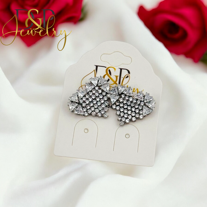 SILVER HEART EARRING E838