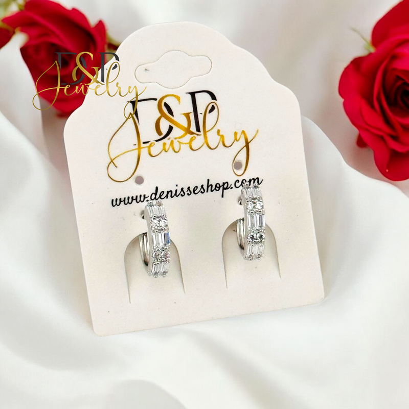 SILVER FANCY SHINY DESIGN HOOP EARRING HP673
