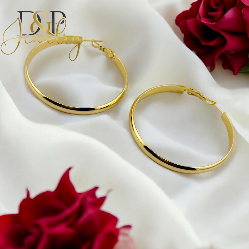 14K long Hoop Earring HP636