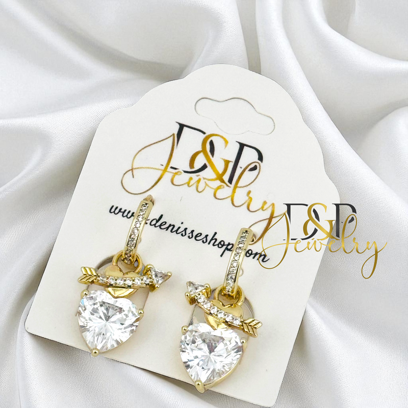 14K HEART HOOP EARRING HP789