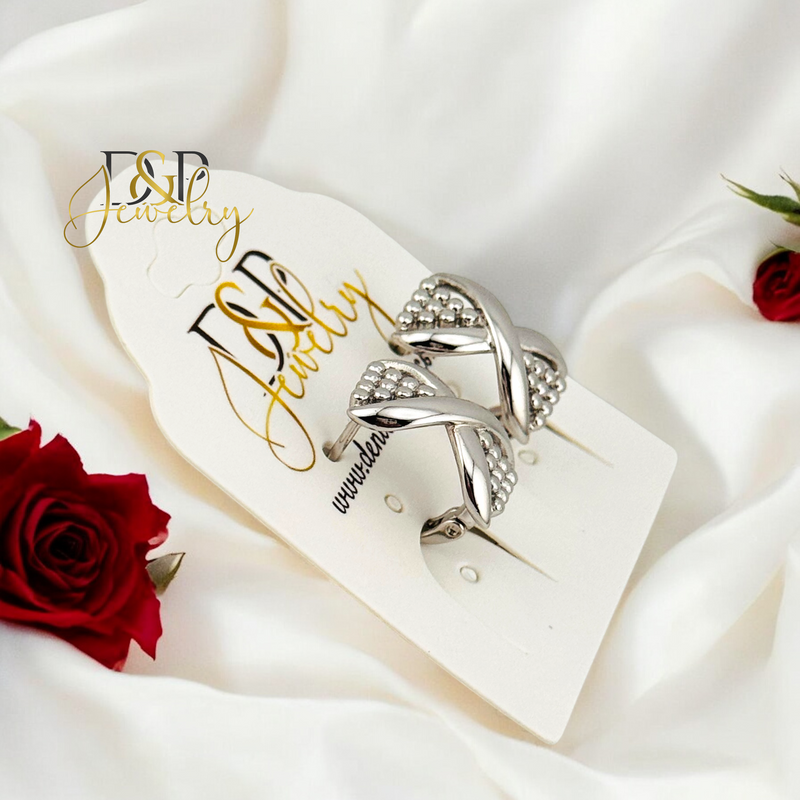 SILVER INFINITY DESIGN HOOP EARRING HP678