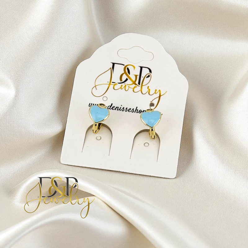 14K SMALL HEART HOOP EARRING HP841