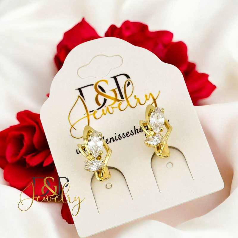 14K FANCY FLOWER DESIGN EARRING E886