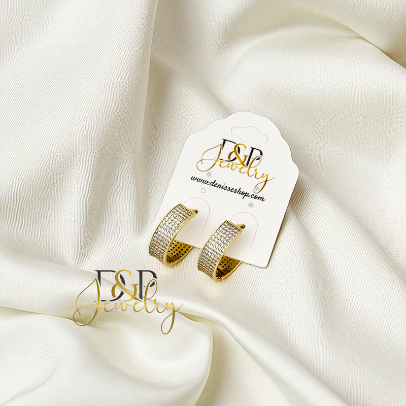 14K FANCY BLING HUGGIE EARRING HP852