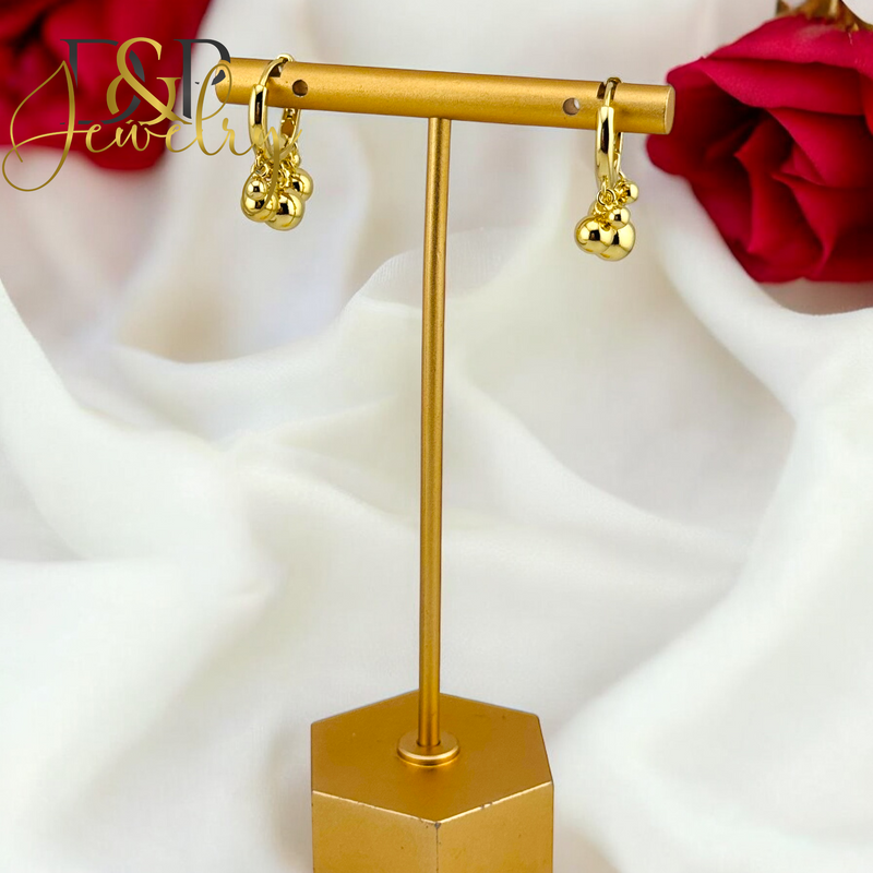 14K BALL HOOP EARRING HP641
