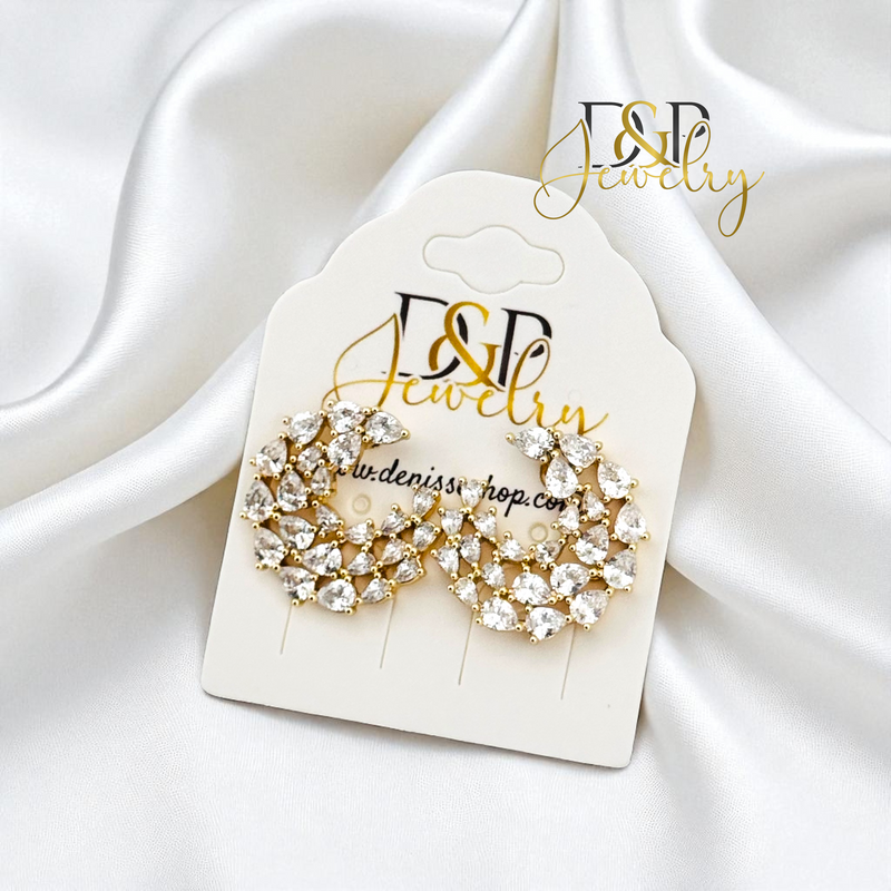 14K MOON EARRING E976