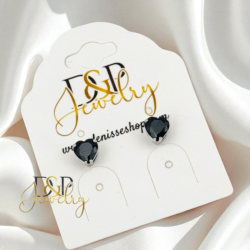14K SILVER HEART SHAPE 6/COLOR STONE VARIANT EARRINGS E943