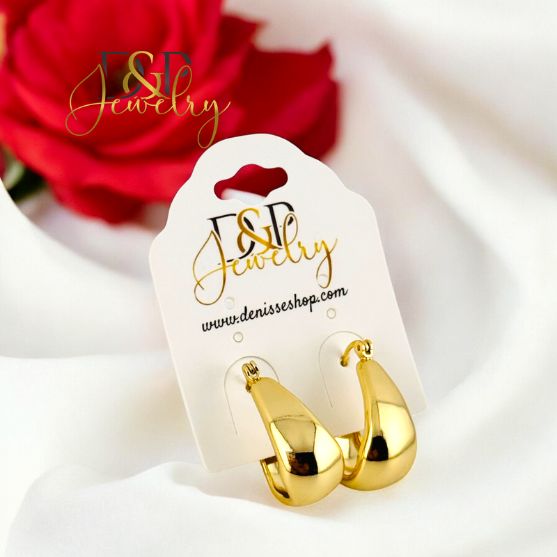 14K MEDIUM OVAL GOLD HOOP HP707
