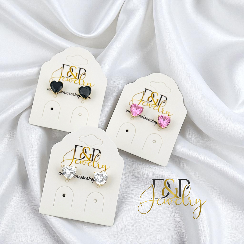 14K HEART EARRING E959