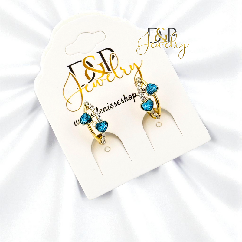 14K BLUE HUGGIE EARRING E1041