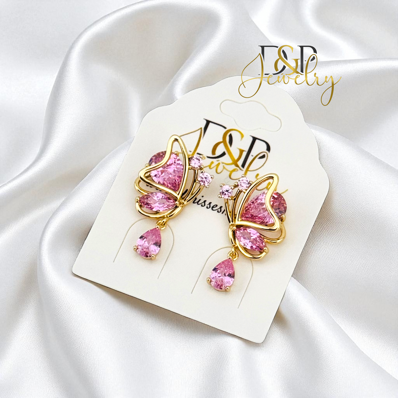 14K BUTTERFLY EARRINGS E972