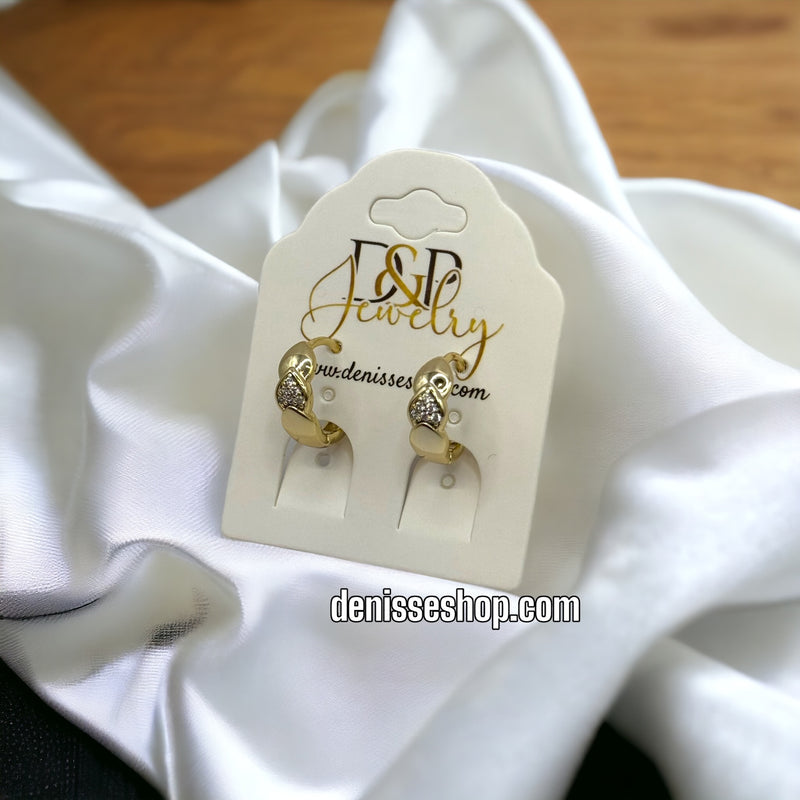 14K GOLD HOOPS EARRINGS E438