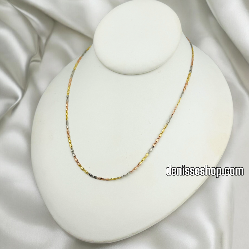 14K THREE TONE CHAIN 1 MM CH085