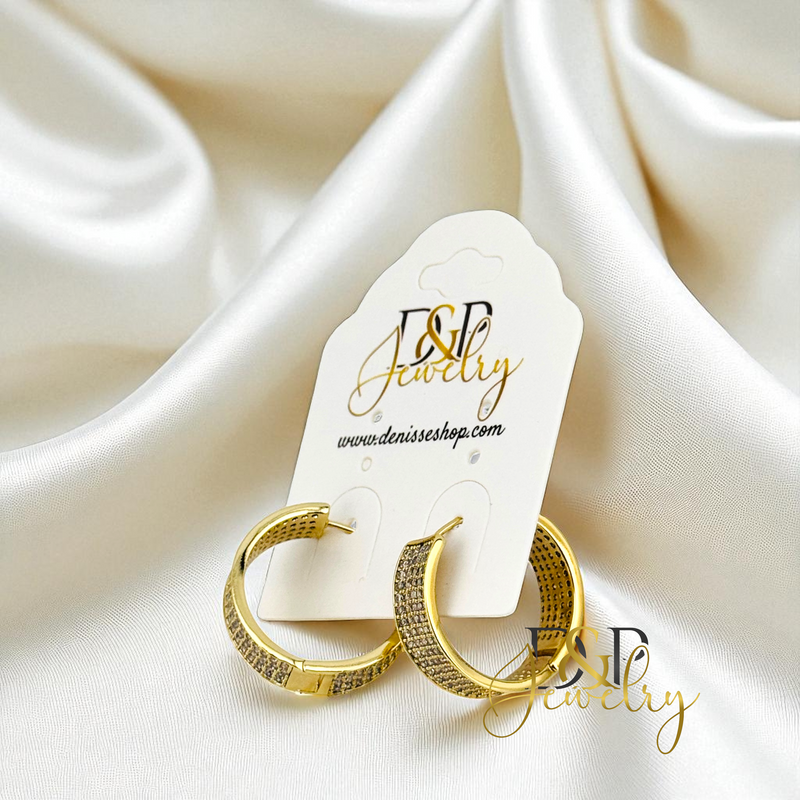 14K FANCY BLING HUGGIE EARRING HP852