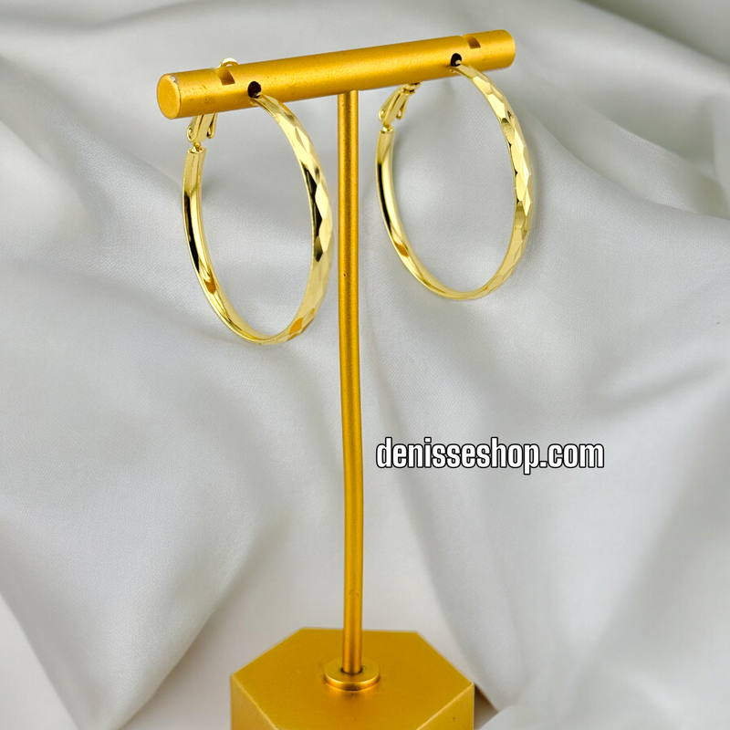 18K SIMPLE GOLD HOOPS HP433