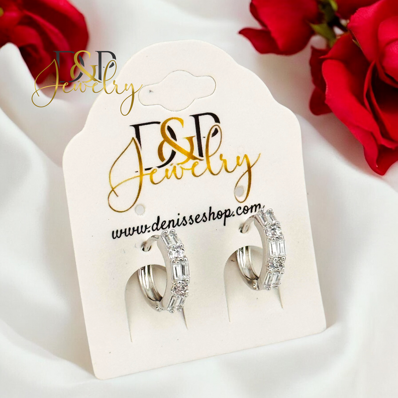 SILVER FANCY SHINY DESIGN HOOP EARRING HP673