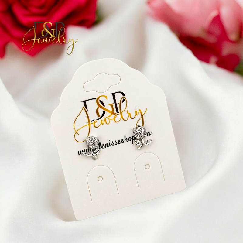 SILVER ROSE EARRING E863