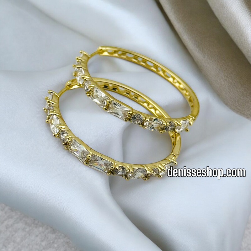 14K WHITE HOOP EARRINGS HP585