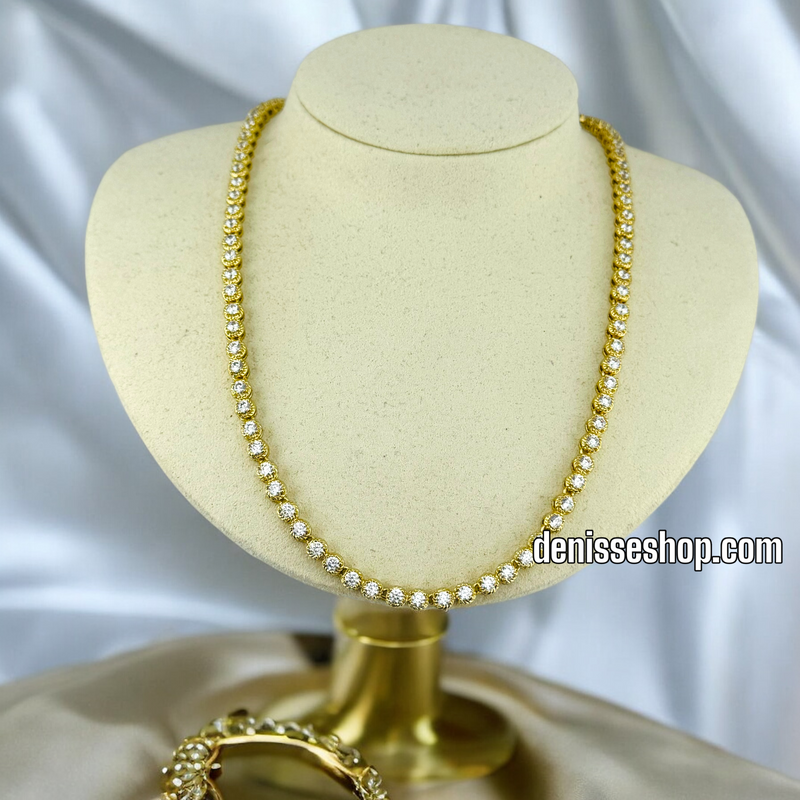 14K / WOMEN ALL WHITE STONE NECKLACE N111