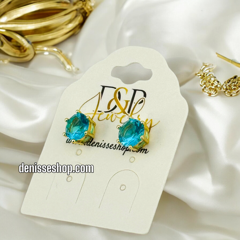 14K LIGHT BLUE EARRING E601