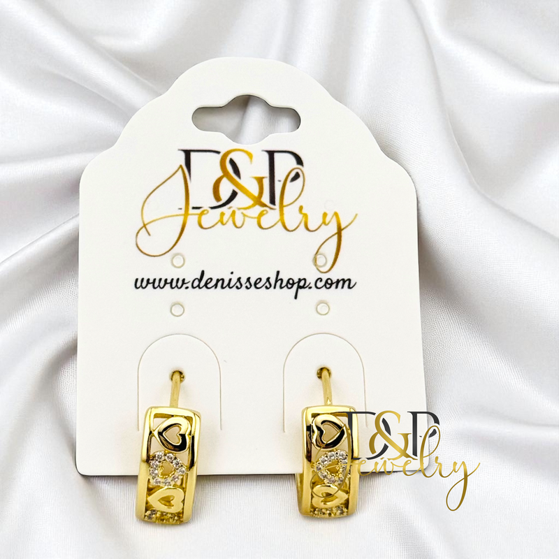 14K HEART MEDIUM HOOP EARRING HP763