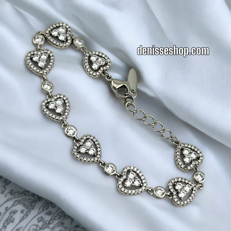 14K WOMEN HEART SILVER  BRACELET BR605