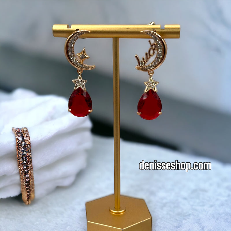 18K MOON GOLD EARRING E275