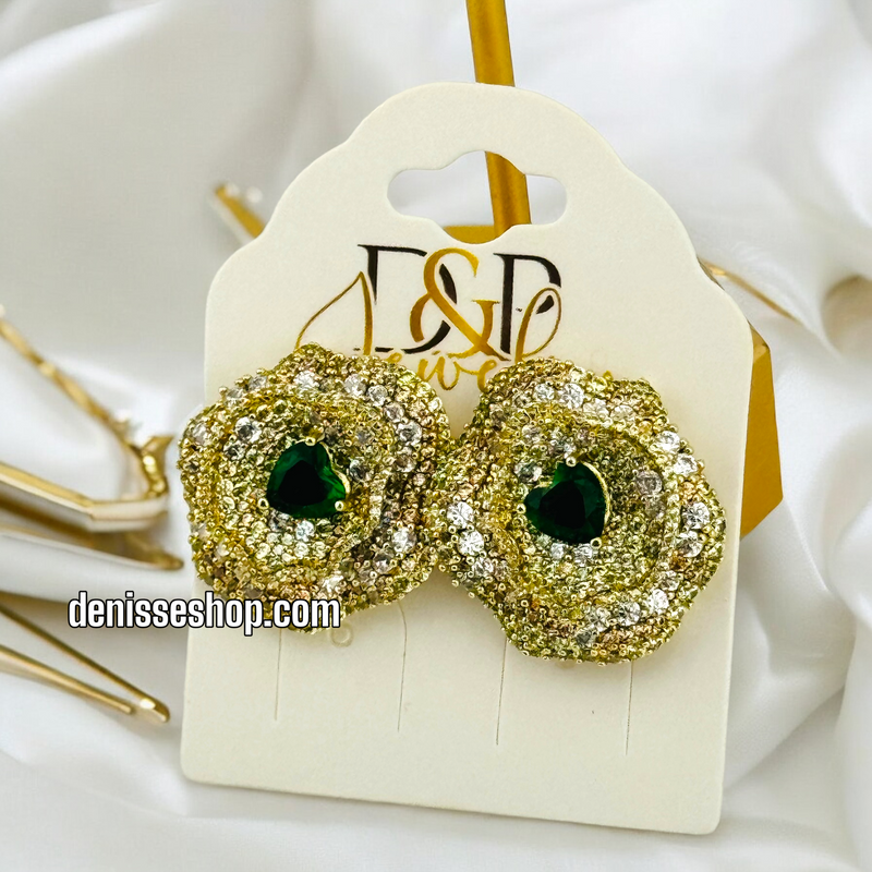 14K GREEN EARRING E616